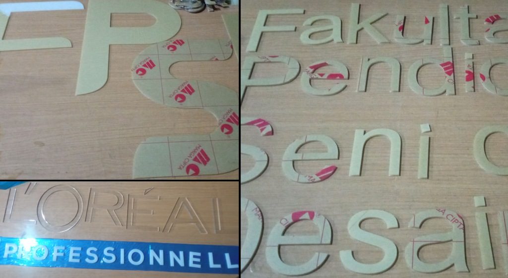 Jasa laser cutting akrilik putih bening dan putih susu